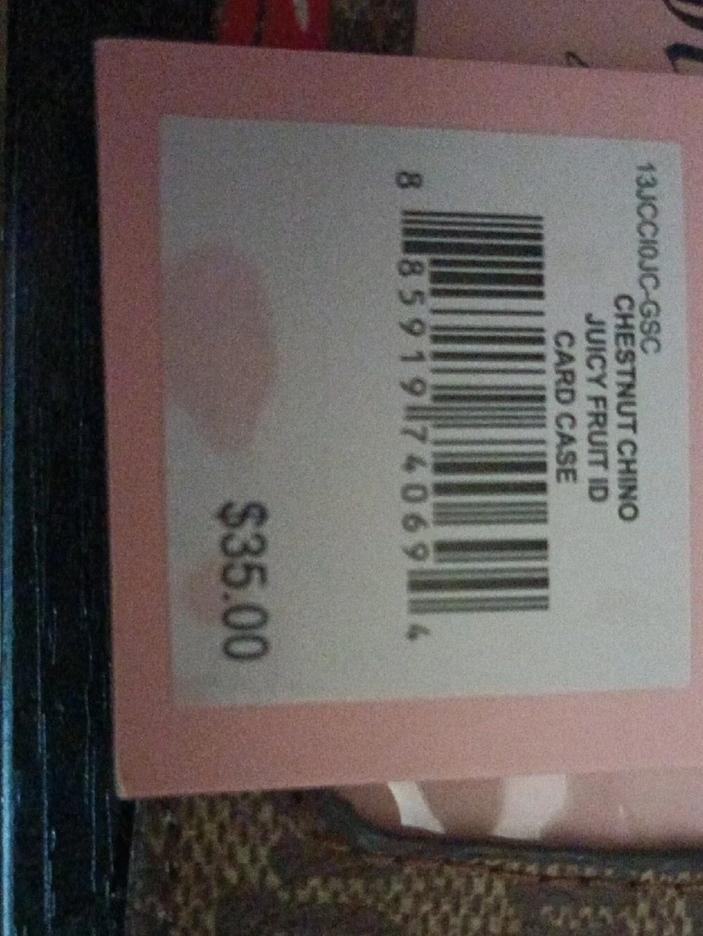 Juicy Couture Brown Cherry Print Card Holder with  ID Window
